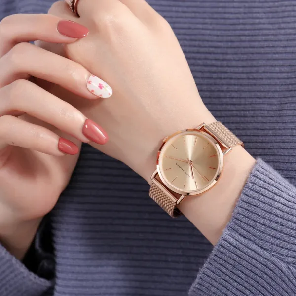 Luxury Rose Gold Stainless Steel Women's Watch - Image 6