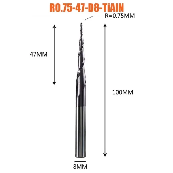 Tungsten Carbide 12PCS Ball Nose End Mill Set - Image 32