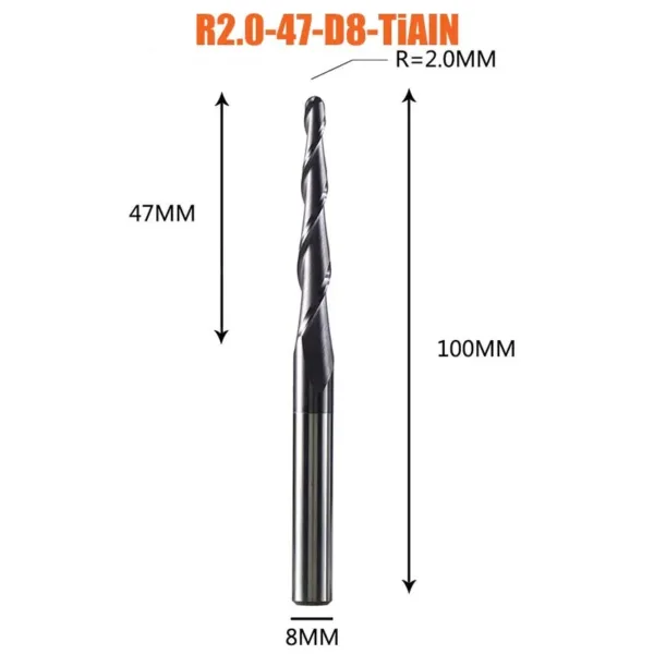 Tungsten Carbide 12PCS Ball Nose End Mill Set - Image 23