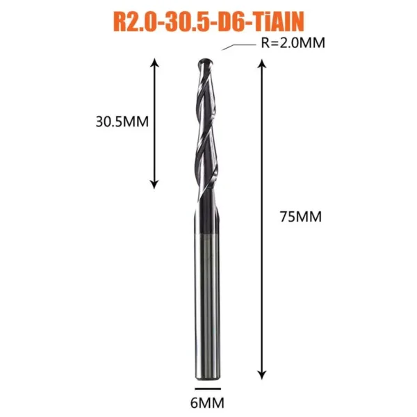 Tungsten Carbide 12PCS Ball Nose End Mill Set - Image 22