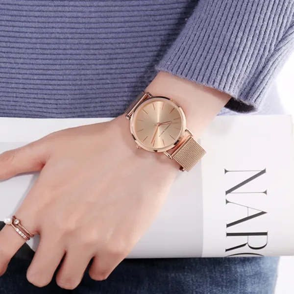 Luxury Rose Gold Stainless Steel Women's Watch - Image 5