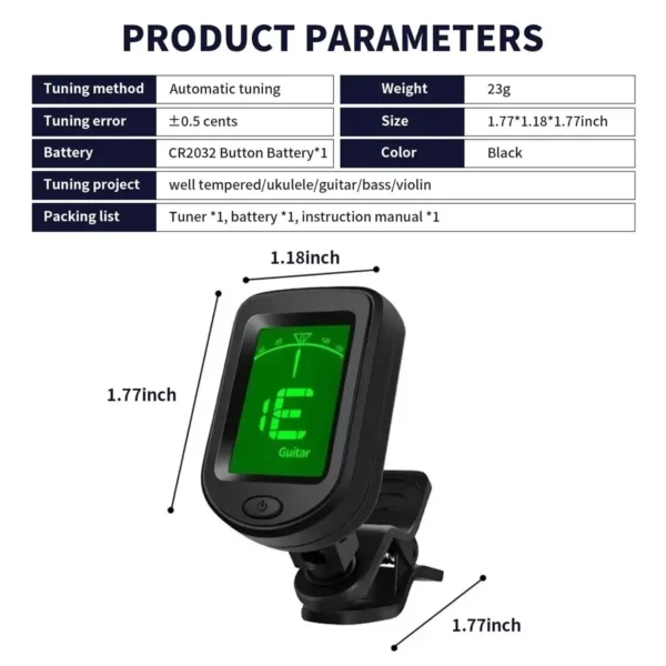 Universal Clip-On LCD Tuner for Various Instruments - Image 4