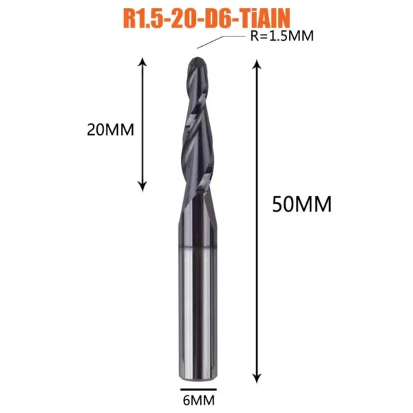 Tungsten Carbide 12PCS Ball Nose End Mill Set - Image 15