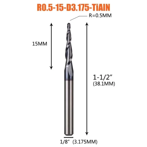 Tungsten Carbide 12PCS Ball Nose End Mill Set - Image 25