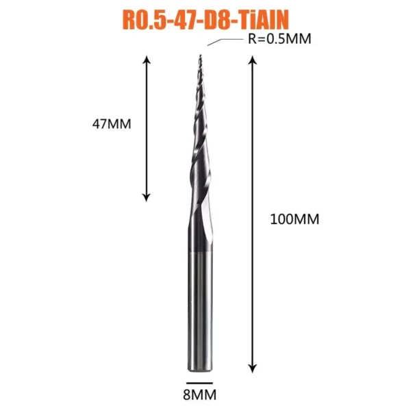 Tungsten Carbide 12PCS Ball Nose End Mill Set - Image 35