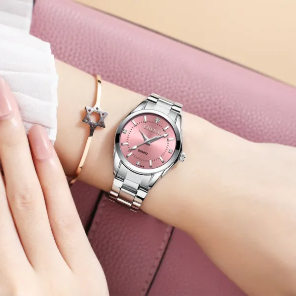 Luxury Women's Quartz Watch with Rhinestones - Image 3