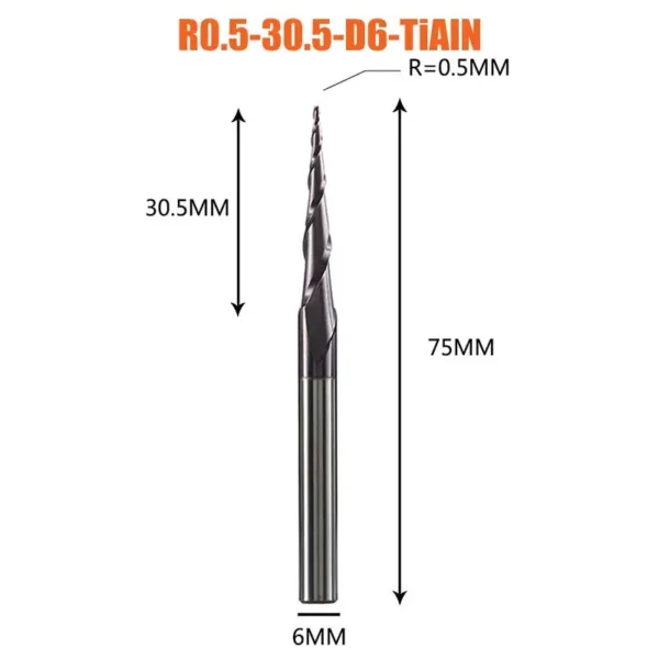 Tungsten Carbide 12PCS Ball Nose End Mill Set - Image 18