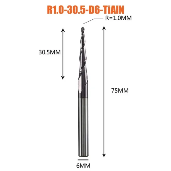 Tungsten Carbide 12PCS Ball Nose End Mill Set - Image 20