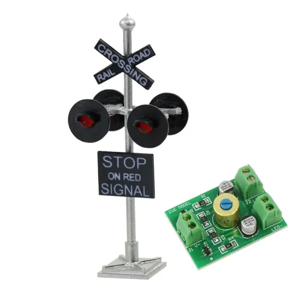 HO Scale Railroad Crossing Signal with Flasher - Image 2