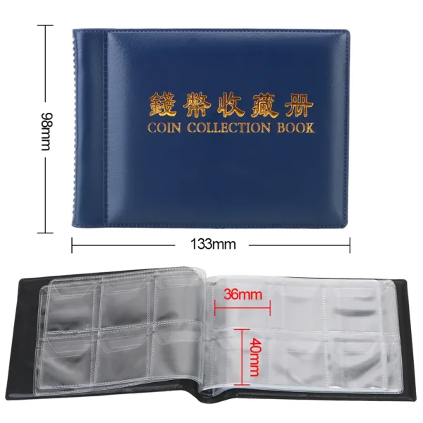 Artificial Leather Coin Collection Album 120 Pockets - Image 6