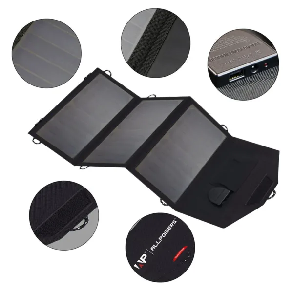 ALLPOWERS 21W Foldable Solar Charger with Battery - Image 5