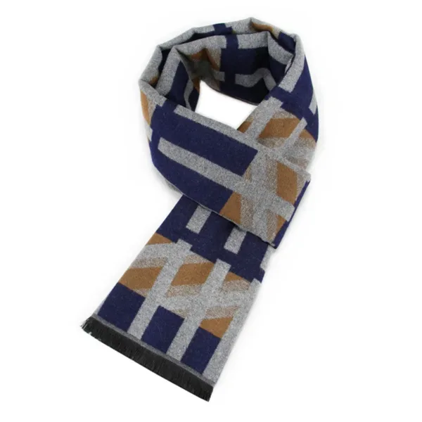 Men's Cashmere Plaid Scarf for Winter - Image 4