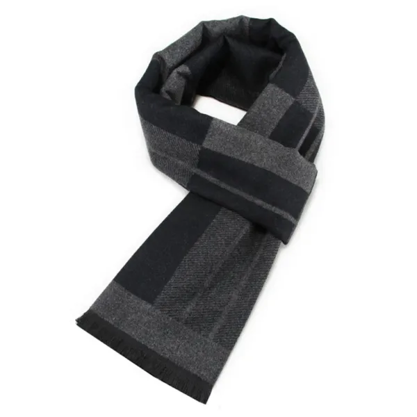 Men's Cashmere Plaid Scarf for Winter - Image 5