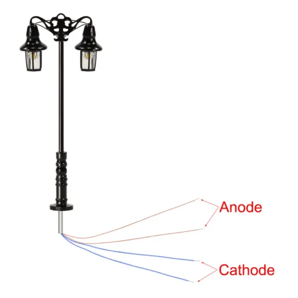 5pcs N Scale Double Headed Lamp Posts 47mm - Image 5