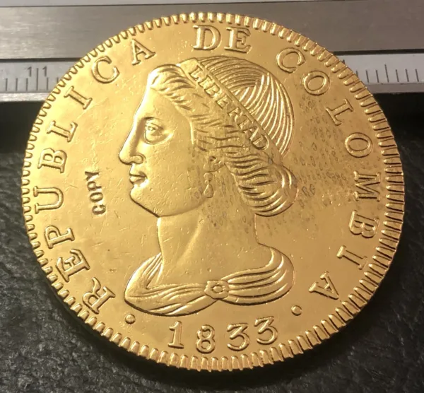 Colombia 1833 Replica Gold Copy Coin 8 Escudos