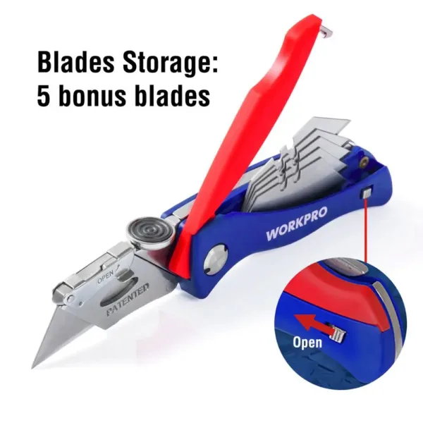 Folding Utility Knife with 5 Blades - Image 3
