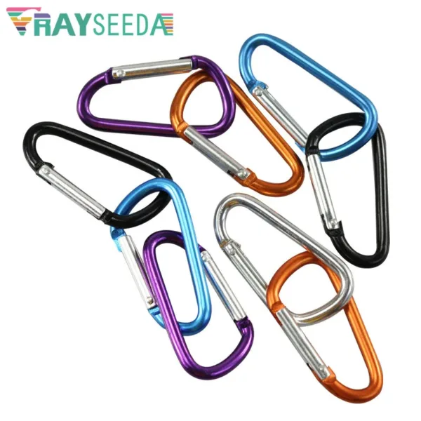 3-Pack 60mm D Shape Aluminium Carabiners - Image 3