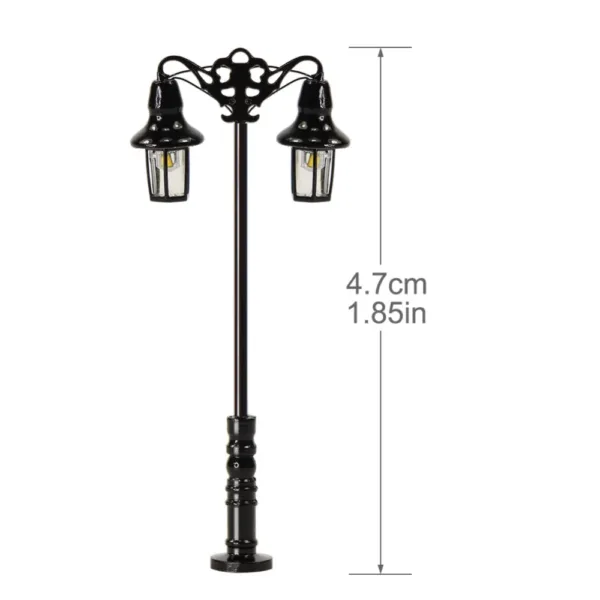 5pcs N Scale Double Headed Lamp Posts 47mm - Image 3