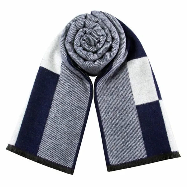 Men's Cashmere Plaid Scarf for Winter - Image 2