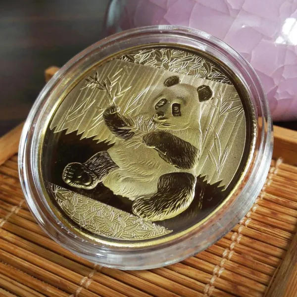 Panda Coin Replica Gold Plated 40mm Collectible - Image 2