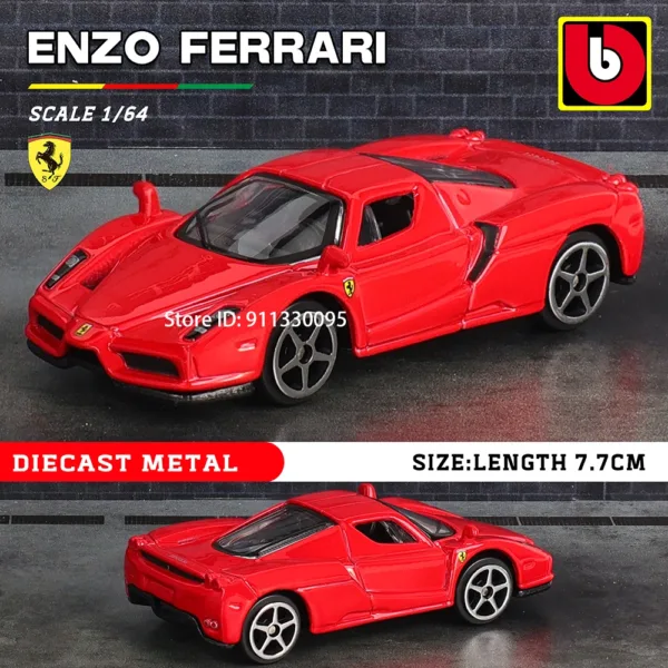 Bburago 1:64 Scale Ferrari Diecast Model Car - Image 9