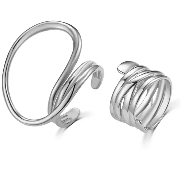 2pcs Geometric Punk Rings for Women - Image 6