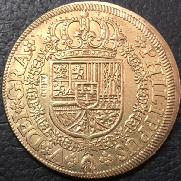 8 Escudos Felipe V Antique Gold Replica Coin - Image 2