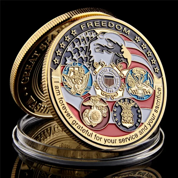 Gold Plated Freedom Eagle Challenge Coin Replica