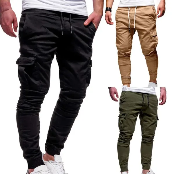 Loose-Fit Cargo Pants with Pockets for Men - Image 3