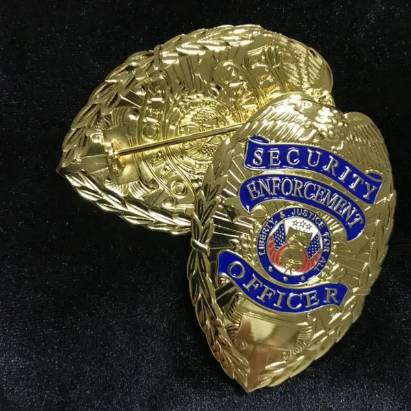 Gold Plated Security Officer Emblem Badge - Image 2