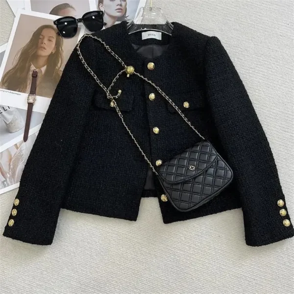 Elegant Women's Short Tweed Coat 2024 - Image 3