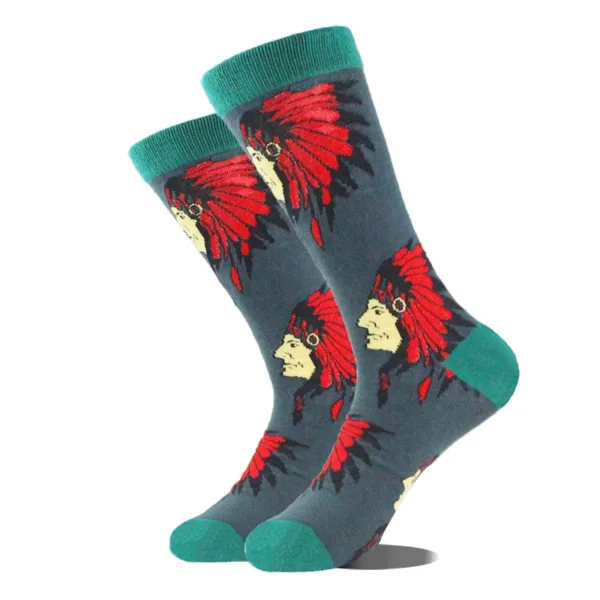 Funny Alien Planet Shark Design Cotton Socks - Image 41