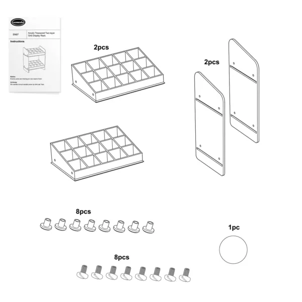 Acrylic Trapezoid Cosmetic Organizer with 30 Grids - Image 2