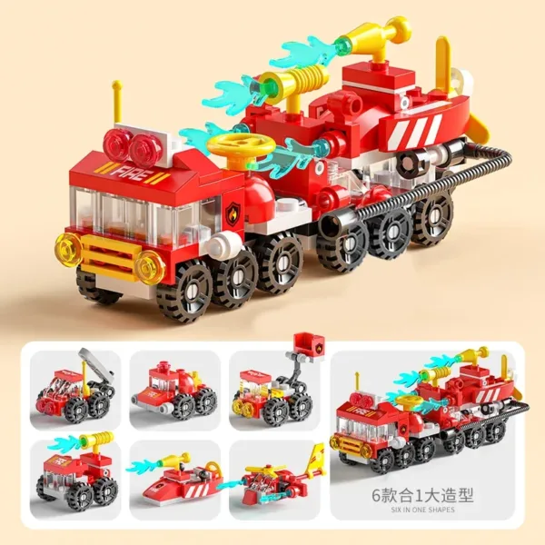 City Fire Car Building Blocks Set for Kids - Image 12