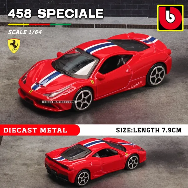 Bburago 1:64 Scale Ferrari Diecast Model Car - Image 3