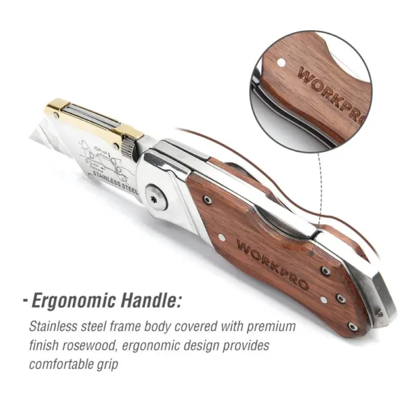 Folding Utility Knife with 10 Replacement Blades - Image 3
