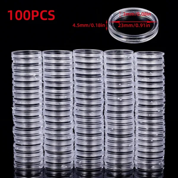 Clear Plastic Coin Storage Capsules Set - Image 47