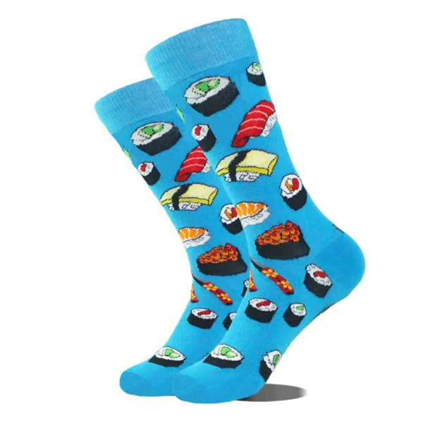 Funny Alien Planet Shark Design Cotton Socks - Image 14