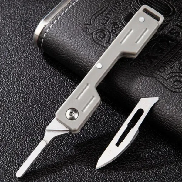 Mini Folding Scalpel Knife with 10 Blades - Image 3