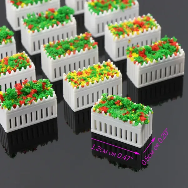 12pcs Garden Border Flowerbed Model Scale Set - Image 4