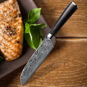 Professional Santoku Kitchen Knife 7cr17 Steel