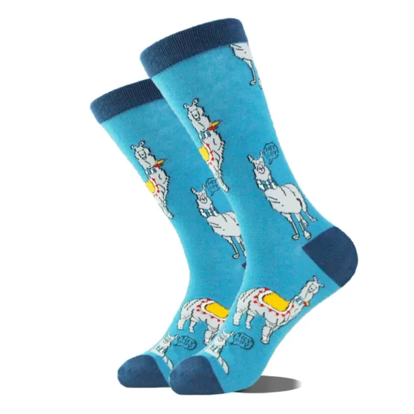 Funny Alien Planet Shark Design Cotton Socks - Image 55