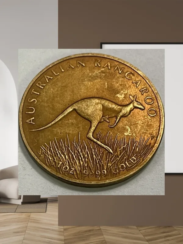 Antique Style 2008 Kangaroo Gold Coin Replica - Image 4