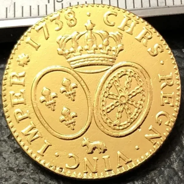 1738 Louis d'Or Replica Antique Gold Coin - Image 3