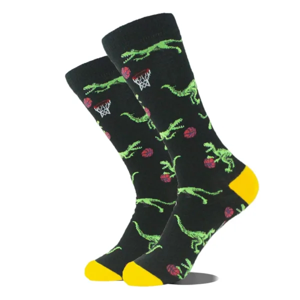 Funny Alien Planet Shark Design Cotton Socks - Image 64