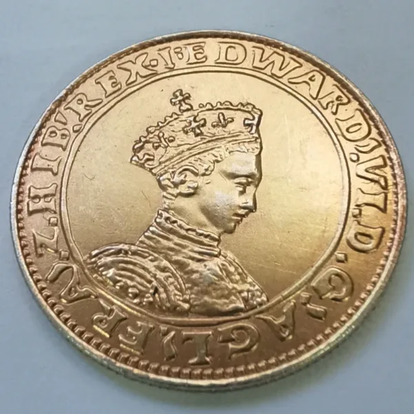 1/2 Sovereign Replica Gold Coin Edward VI - Image 3