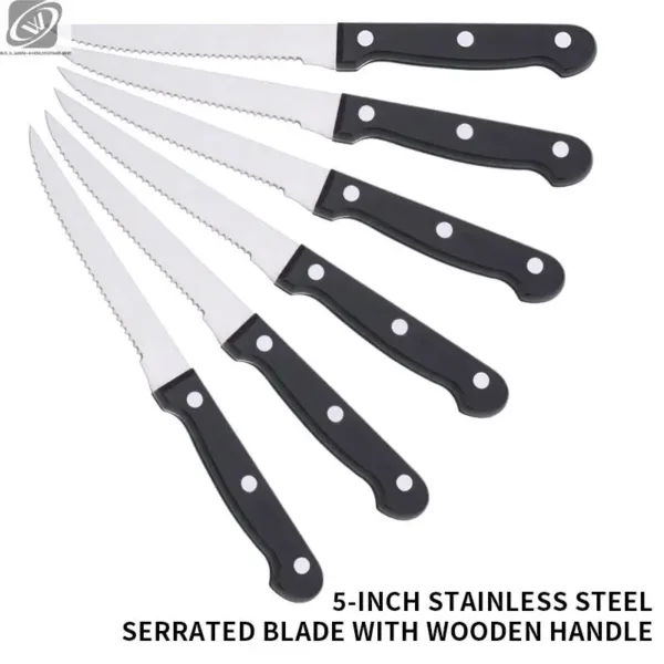 Sharp Stainless Steel Steak Knives Set - Image 7