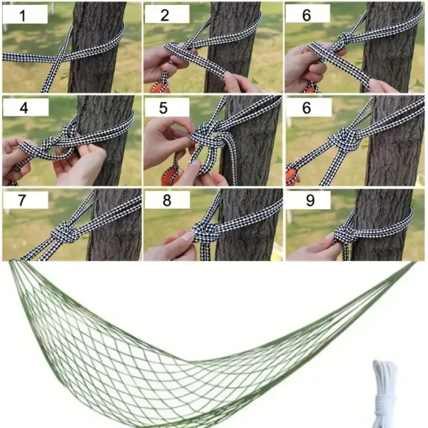 Durable Nylon Hammock for Outdoor Relaxation - Image 3