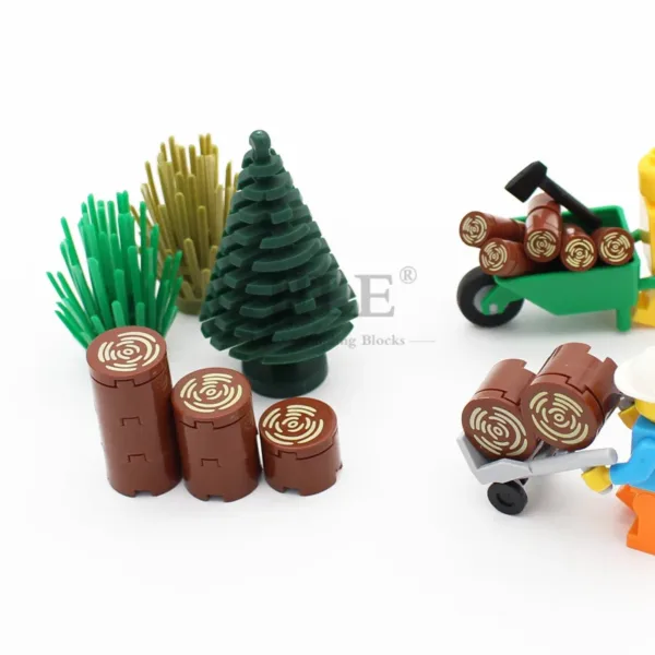 50pcs DIY Building Blocks with Wood Pattern - Image 6