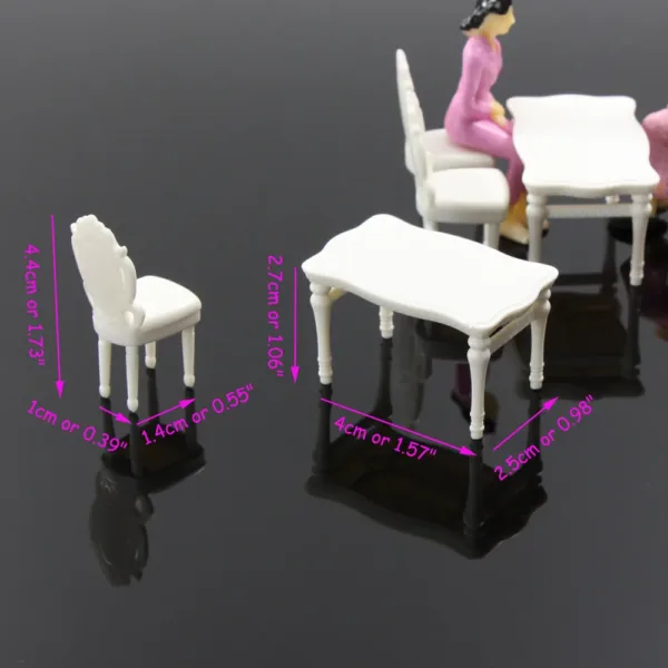 G Scale 1:25 White Table and Chair Set - Image 4